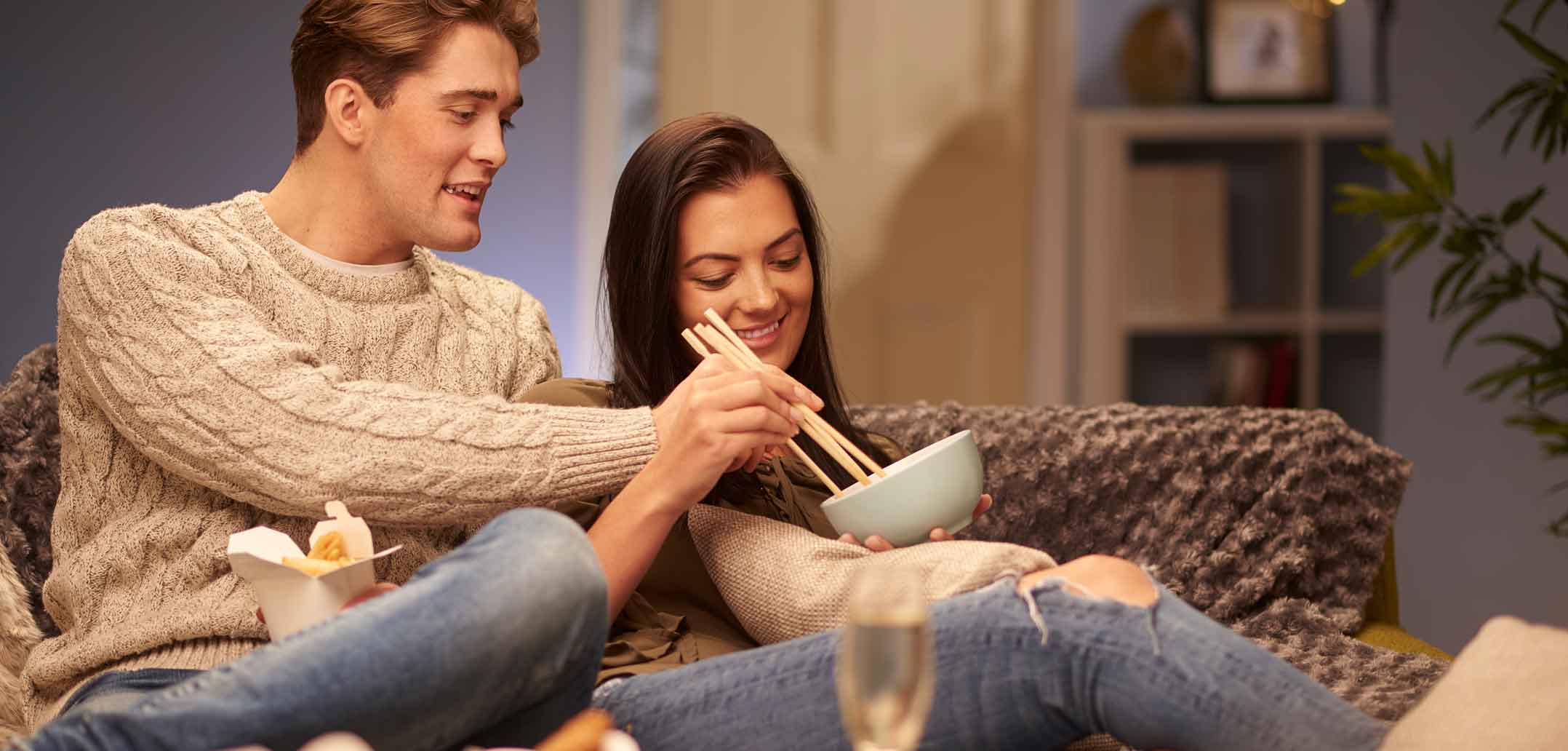 Schnelles Essen auf der Couch