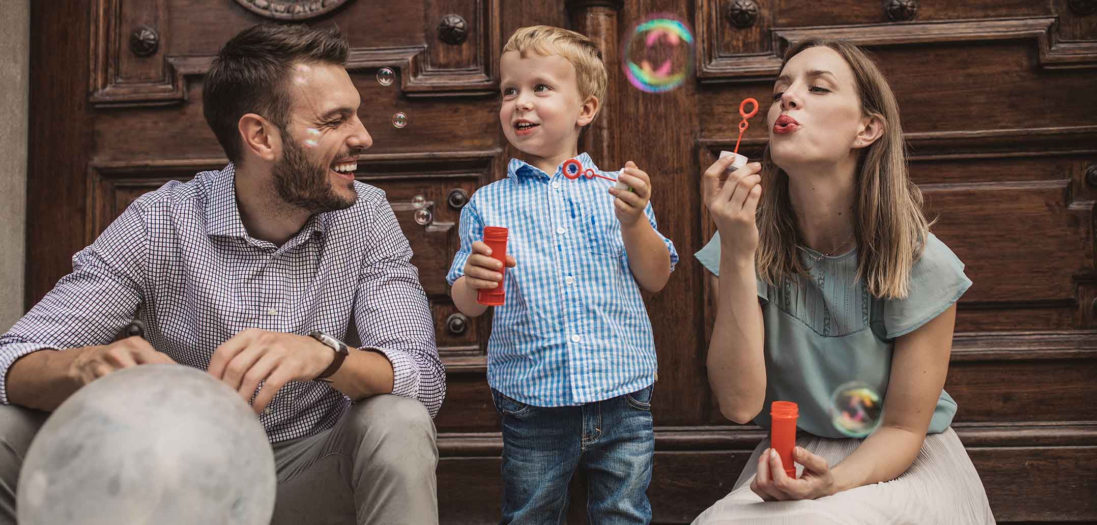 Glückliche Familie trotz Trennung